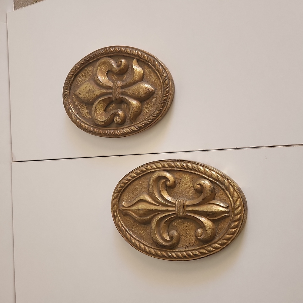 Gold color wall decor Pair of 2